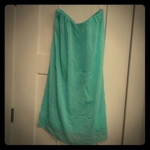 Strapless short sea green/blue dress